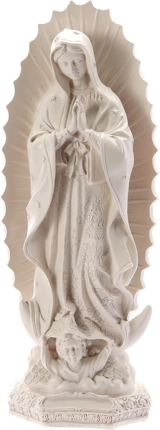 Our Lady of Guadalupe Religious Statue, 11.6 inch Virgin Mary Figurine, Resin Sculpture, Inspirational Religious Art for Home Decor/Catholic Gift, Mother Mary Statue