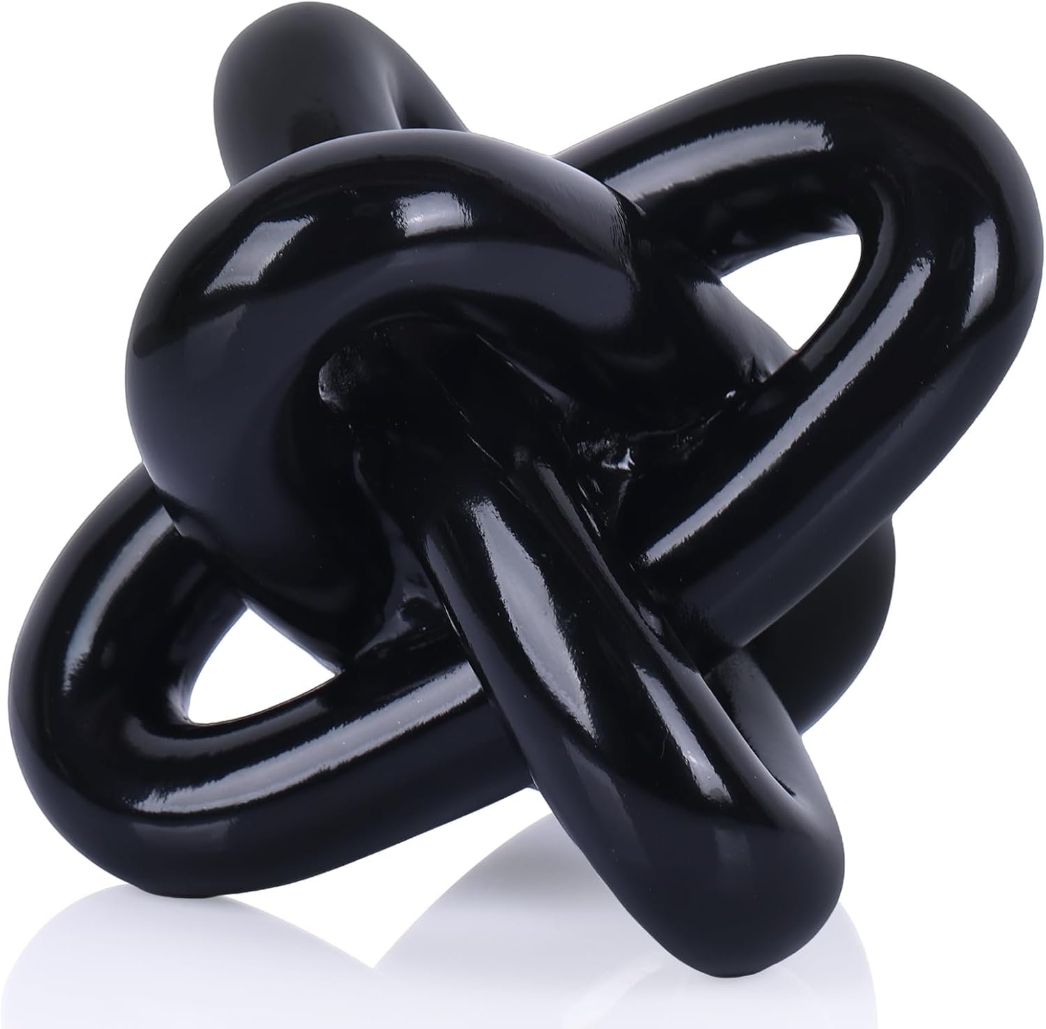 DOVDOV Black Knot Sculpture, Triple Knot Statue, Black Home Decor, Perfect for accenting Rustic-Style Coffee Tables, Living Room TV Stands, Dining Tables, and entryway Shelves.