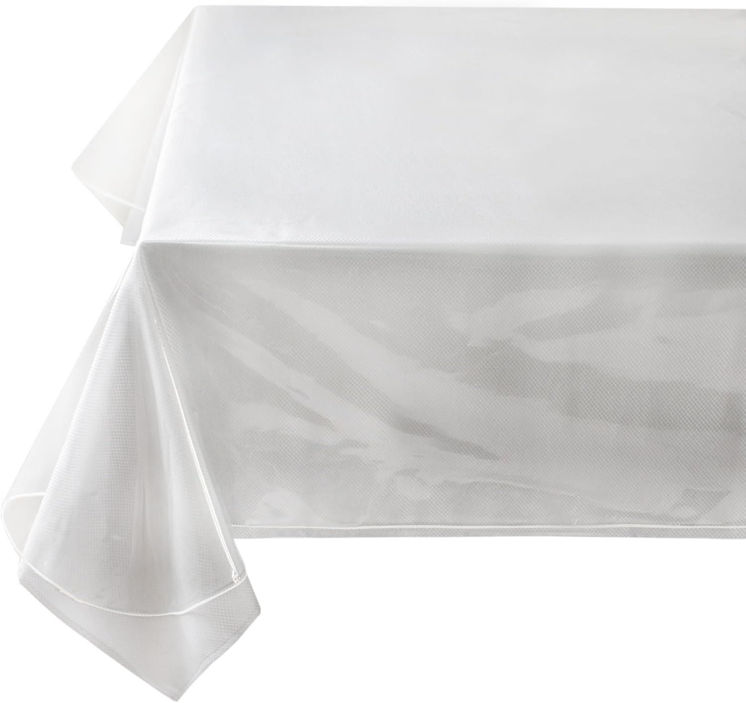 Benson Mills Heavy Duty Crystal Clear Plastic 100% Waterproof Tablecloth Protector, Vinyl PVC Rectangle Table Cloth, Oil Spill Proof Wipe Clean Table Cover for Dining Tables (60″ x 84″ Rectangular)
