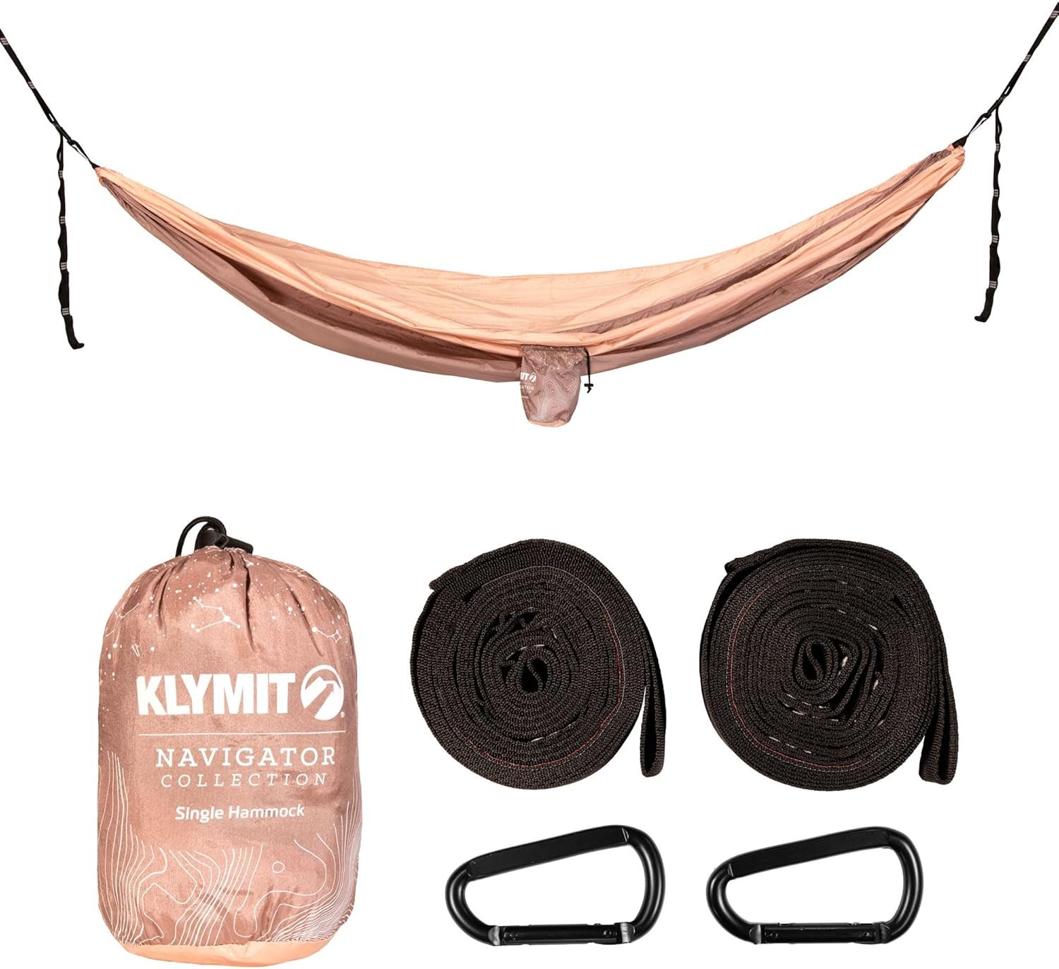 Klymit Camping Hammock 400 lb. Capacity with Heavy Duty Straps and Caribiners – Navigator Series – Pink