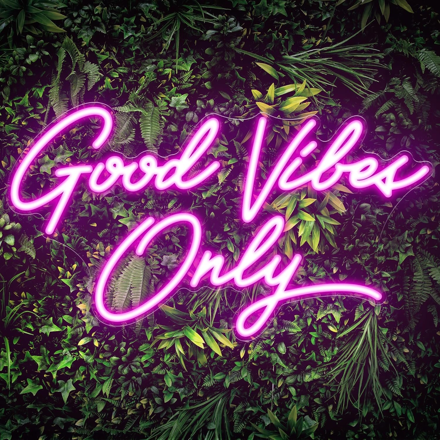 Kavaas Good Vibes Only Neon Signs for Wall Decor 17.7″ x 9.9″ | Pink Good Vibes Only LED Sign for Bedroom, Party, Bar, Salon – Best Gifts for Birthday, Christmas