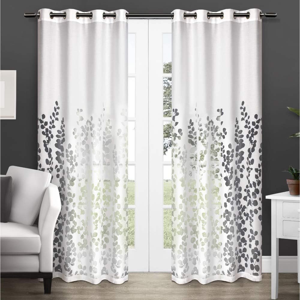 EXCLUSIVE HOME Chatra Faux Silk Grommet Top Curtain Panel Pair, 54″x96″, Winter White