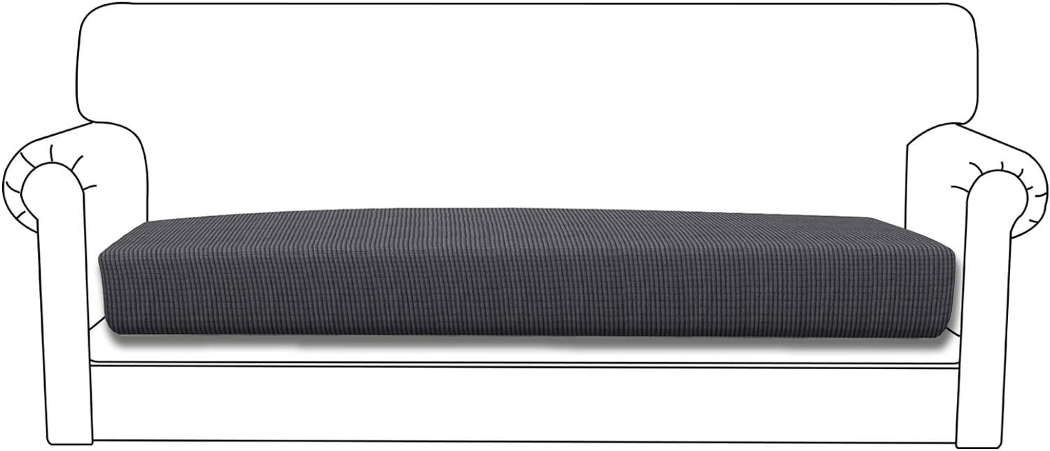 Easy-Going Stretch Cushion Cover Sofa Cushion Furniture Protector Sofa Seat Sofa slipcover Sofa Cover Soft Flexibility with Elastic Bottom(Sofa Cushion, Dark Gray)