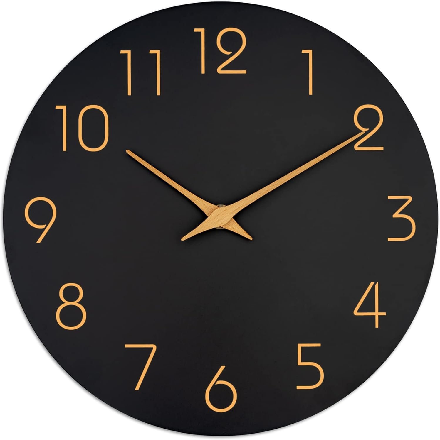 Mosewa Wall Clock 8 Inch Black Battery Operated Silent Non Ticking Simple Minimalist Rose Gold Numbers Decorative for Bedroom Living Room Kitchen Home Bathroom Office