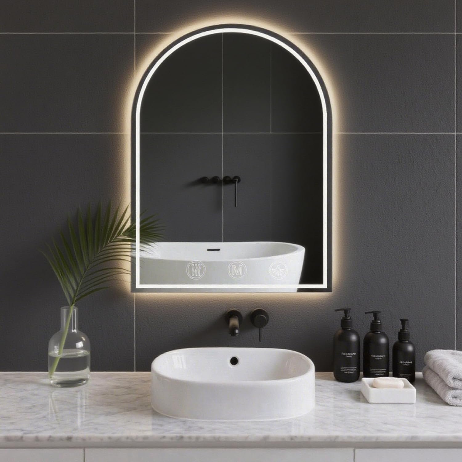 LED Mirror for Bathroom 24×36,led Vanity Mirror,Anti-Fog,Three Colors Lighting,Backlit and Front Lighted