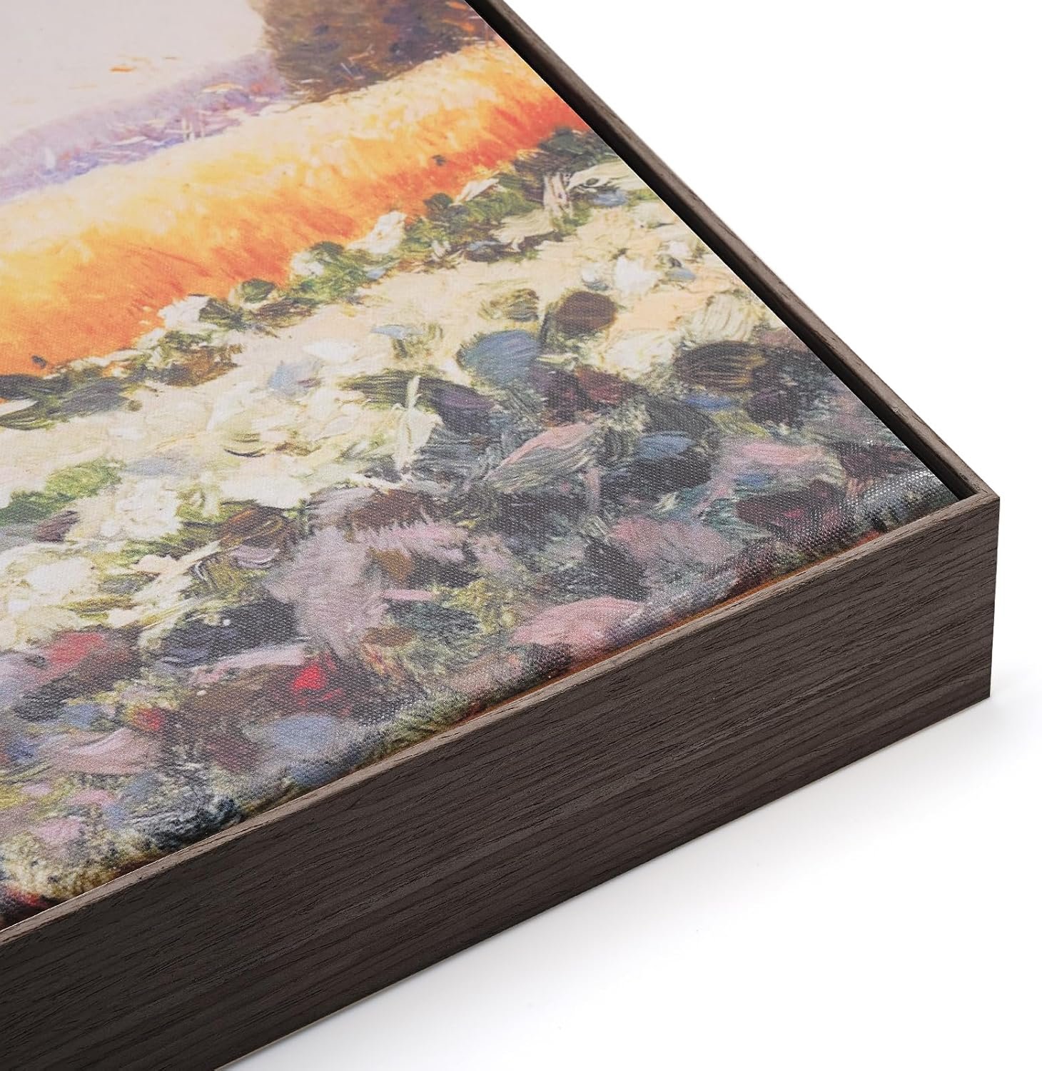 Floating Frame for 24×36 Stretched Canvas with 1.5″ Deep, DIY Floater Oil Painting Frames for Flower Floral Pop Fun Art Prints, Memorial Gift for Birthday, No Glass & Back (Dark Brown)