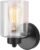 1-Light Bathroom Black Vanity Light Matte Black Wall Sconce Vintage with Clear Glass Shade, Hallway Light Fixture Sconces Wall Lighting