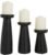 Deco 79 Mango Wood Decorative Candle Holder Pillar Candle Stand, Set of 3 Candlestick Holder 10″, 6″, 8″ H, Black