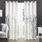 EXCLUSIVE HOME Chatra Faux Silk Grommet Top Curtain Panel Pair, 54″x96″, Winter White