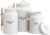 Barnyard Designs Canister Set for Kitchen Counter, Coffee Tea Sugar Container Ceramic Set, Decorative Canisters, Rustic Farmhouse Canister Jars, White (Coffee/Sugar/Tea)