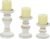 Deco 79 Wood Decorative Candle Holder Turned Style Candle Stand, Set of 3 Candlestick Holder 8″, 6″, 4″H, White