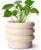 Tiered Bubble Ceramic Plant Pot, Creamy White 6 Inch Ceramic Planter with Drainage Holes, Flower Pot with Mesh Pad, Rubber Plugs, Plante Pots for Indoor Plants Outdoor, Modern Décor