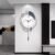 Wall Clock, Silent Non-Ticking Quality Quartz Battery Operated with Pendulum, Large Wall Clock for Living Room Kitchen Home Bathroom Bedroom Wall Decor, 13×21.65inch(Black)