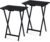 PJ Wood 2-Pack Folding TV Tray Set, Black – Collapsible Portable Snack Serving Tables, Home Furniture for Living Room, Bedroom, and Kitchen