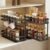 Pull Out Spice Rack Organizer for Cabinet, 2 Pack Metal Seasoning Organizer Slide Out Spice Storage Shelf No Assembly Vertical Spice Rack Pullout for Kitchen & Bahthroom No Drill(2 Tier,Black)