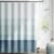 jinchan Ombre Ocean Blue Striped Shower Curtain Waterproof Fabric Shower Curtains for Bathroom Gradual Color Minimalist Design Modern Neutral with 12 Hooks 70×72 Inches