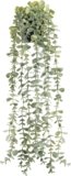 Der Rose 1Pcs Fake Plants Hanging Artificial Potted Faux Eucalyptus Plants for Vintage Boho Farmhouse Bathroom Office Desk Wall Book Shelf Room Accessories Decor Indoor