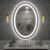 SMIROR Oval LED Bathroom Mirror 24×36, Lighted Vanity Mirror for Wall, Anti-Fog, Shatter-Proof, Dimmable, Memory, 3 Colors (Front Lights + Backlit)