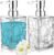 2 Pack Clear Rust Proof Soap Dispenser, Acrylic Plastic Hand Soap Lotion Dispenser Set for Bathroom&Kitchen