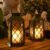 TAKE ME 14″ Solar Lanterns Outdoor Waterproof Garden Lanterns Large Flickering Flameless Candle Mission Lights for Table,Outdoor,Party Mothers Day Gifts ( 2 Packs Bronze-Green Color)