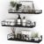 Floating Shelves Set of 3, Home Wood Wall Shelf, Farmhouse Shelf for Bedroom, Wall Mounted Floating Shelf for Living Room, Bedroom, Bathroom, Kitchen, Office (Black 2)