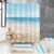 Chrainy 4Pcs Summer Beach Shower Curtain Sets Sea Ocean Bathroom Set Decor with Non-Slip Rugs Bath U-Shaped Mat Toilet Lid Cover Waterproof Starfish Shell Bathroom Curtain Shower Set with 12 Hooks