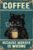 Retro Cat Coffee Metal Sign Vintage Kitchen Signs Wall Decor Because Murder Is Wrong Funny Tin Signs Bar Decorations Art Poster 8×12 Inch