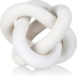 3 Link Wood Knot Decor – Hand Carved Coffee Table Decoration, Boho Chain Link Decor, Modern Shelf, Rustic Objects for Home Living Room Bedroom(White)