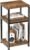 Simple Trending 3 Tier End Table, Side Table Sofa Couch Table for Living Room, Night Stand Storage Shelf, Rustic Brown