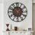 LEIKE Large Wall Clocks,Silent,Non Ticking,Battery Operated Rustic Round Modern Big Wood Wall Clock for Living Room, Bedroom,Kitchen,Farmhouse,Office,Home Decor-16 Inch(Black-Arabic Number)