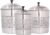 Old Dutch 3- Piece Antique Embossed “Victoria” Canister Set, 5.5 Qt, 4Qt, 3Q, Silver, 3 pc. (411)