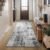 Ompaa Non Slip, Washable, Soft Abstract Long Carpet Runner Rug with Rubber Backing for Hallways, Kitchen, Bedroom, Bathroom, Entryway, Grey, 2×6 ft