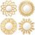 Dandat Set of 4 Gold Mirrors for Wall Decor Small Circle Flowers Mirrors Decorative Silvery Hanging Wall Art Flowers Mirror for Home Living Dinning Room Bedroom Bathroom Boho Art Gifts(Gold)