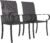 Outsunny Set of 2 Outdoor Wicker Dining Chairs, All-Weather Rattan Armchairs with Armrests, Steel Frame, High Back and Deep Seating, for Garden, Patio, Deck, Yard, Poolside, Brown