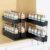Pull Out Spice Rack Organizer for Cabinet, Slide Out Spice Racks Organizer, Easy to Install Spice Cabinet Organizers, 2.3”Wx10.35”Dx8.26”H, 3 Pack-2 Tier(Black)