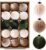 Christmas Tree Ornaments Velvet Balls – Pack of 15pcs Shatterproof Xmas Bulbs Decorations Set – Multicolor Green Brown Neutral, 80mm 3.15 inch