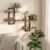 HOOBRO Floating Shelves, 15 Inch Wall Shelf Set of 2, Wall Mounted Storage Shelves 2-Tier, Hanging Bathroom Shelves, for Living Room, Bedroom, Bathroom, Kitchen, Rustic Brown and Black BF32BJ01