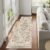 Enkor Runner Rugs for Hallway, 2.6×13 Washable Soft Boho Non Slip Floor Rugs for Kitchen, Modern Mat for Living Room Bedroom Entryway Beige & Orange