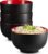 KooK Ramen Bowl, Japanese Bowls, Noodle Bowls, Large Soup Bowl, Ceramic, Large Capacity, For Ramen, Pho, Udon, Soba, Microwave and Dishwasher Safe, 34 oz, Set of 4 (Black/Red)