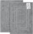 Feather & Stitch 2 Piece Towel Like Bath Mats (30×21 Inch) 100% Cotton Terry Bath Mats, Bathroom Shower Floor Mats [NOT A Bathroom Rug], Soft Absorbent Washable Mats (Grey)