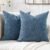 Jepeak 24×24 Inch Decorative Chenille Throw Pillow Covers, Pack of 2 Cozy Concise Pillow Cases Soft Farmhouse Modern Square Cushion Cover for Sofa Couch Bed Home Decor, Steelblue