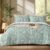 Joiedomi Queen Comforter Set Sage Green, 3 Pieces Floral Queen Bedding Set with 1 Soft Reversible Botanical Comforter and 2 Pillow Shams, Bed in a Bag for All Seasons
