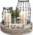 Rustic Farmhouse Lantern Decor Set of 2 – Stylish Decorative Lanterns for Your Living Room, Fireplace Mantle or Kitchen Dining Table – Modern Upscale Beauty for Your Entire Home