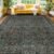 Vintage Dark Green Living Room Rug, 8×10 Washable Area Rugs for Dining Room Under Kitchen Table, Bedroom, Oriental Low Pile Stain Resistant Non-Slip Large Carpet (8×10 Dark Green)